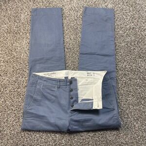 Wallace & Barnes J Crew Officers Chino Men's 32x30 Slim Blue Button Fly Pants